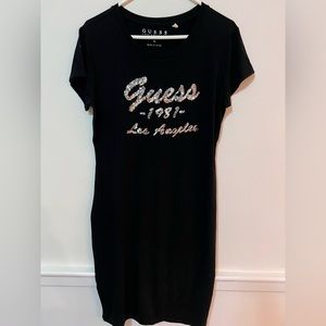GUESS Dress | Black form-fitting dress with sequin embellishment